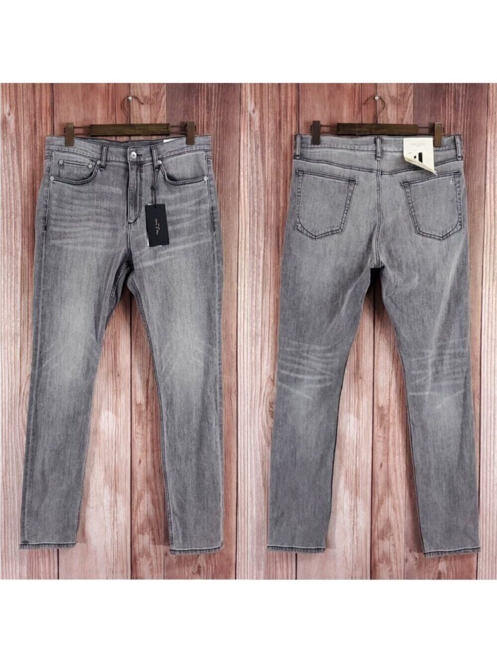 NWT Rag & Bone Mens Size 34X32 Fit 1 Skinny Aero Stretch Jeans Greysail $225